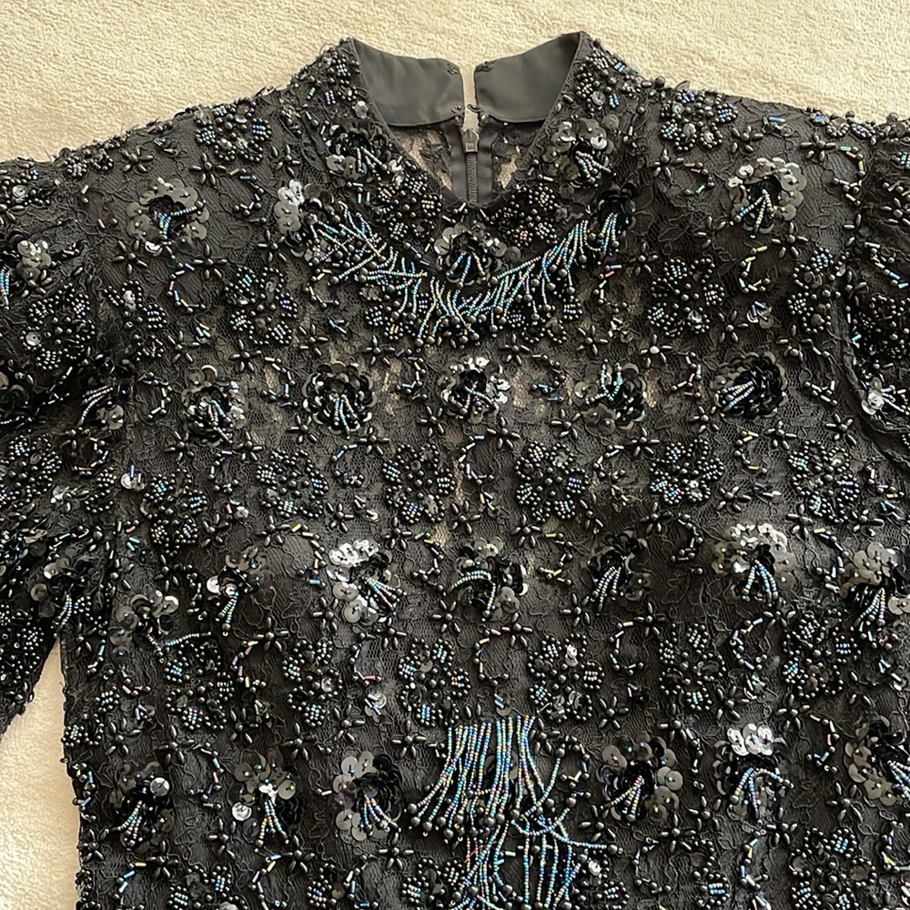 Designer high end Black beaded gown size 4 - Picture 16 of 16